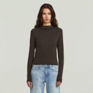 Picture of G-STAR WOMEN'S DRAPE JERSEY SLIM TOP IN GANACHE 1