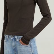 Picture of G-STAR WOMEN'S DRAPE JERSEY SLIM TOP IN GANACHE 3