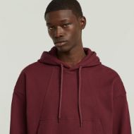 Picture of G-STAR MEN'S A LINE LOOSE HOODED SWEATER IN PORT RED 3