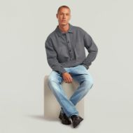 Picture of G-STAR MEN'S WASHED FABRIC MIX LOOSE SWEATER IN GRANITE GD 5