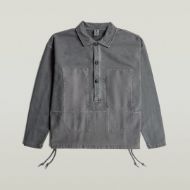 Picture of G-STAR MEN'S WASHED FABRIC MIX LOOSE SWEATER IN GRANITE GD 6