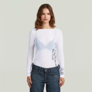 Picture of G-STAR WOMEN'S STENCIL GR BOAT SLIM T IN WHITE 1
