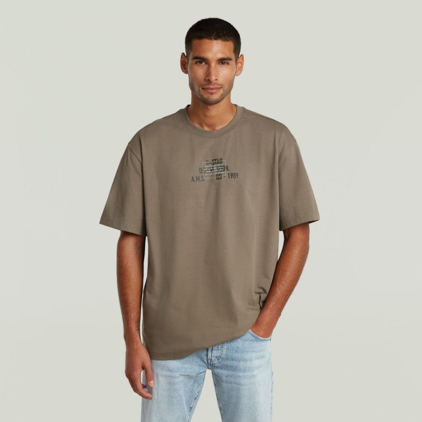Picture of G-STAR MEN'S MULTI TECHNIQUE GR RELAXED T-SHIRT IN TURF
