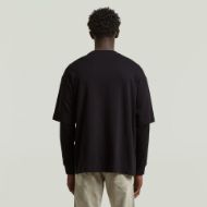 Picture of G-STAR MEN'S DOUBLE SLEEVE LOOSE T-SHIRT IN DK BLACK 2