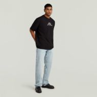 Picture of G-STAR MEN'S MULTI TECHNIQUE GR RELAXED T-SHIRT IN DK BLACK 5
