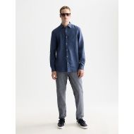 Picture of SCOTCH&SODA MEN'S SEASONAL CORE WARREN COTTON LINEN JOGGER IN NAVY 7