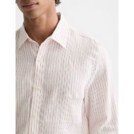 Picture of SCOTCH&SODA MEN'S STRIPED LINEN REGULAR-FIT SHIRT IN WHITE/PASTEL 6