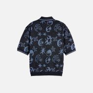 Picture of SCOTCH&SODA WOMEN'S JACQUARD SHORT SLEEVE PULLOVER IN COSMIC SKY 2