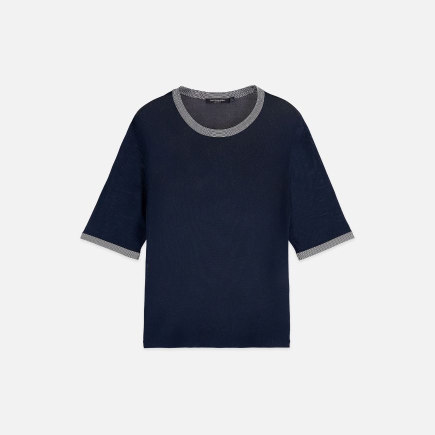 Снимка на SCOTCH&SODA ДАМСКИ ПУЛОВЕР С КЪС РЪКАВ В ТЪМНОСИНЬО