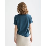 Picture of SCOTCH&SODA WOMEN'S INDIGO GRAPHIC REGULAR FIT T-SHIRT IN INDIGO 5