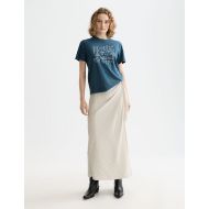 Picture of SCOTCH&SODA WOMEN'S INDIGO GRAPHIC REGULAR FIT T-SHIRT IN INDIGO 7