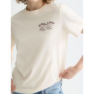 Picture of SCOTCH&SODA WOMEN'S SMALL CHEST ARTWORK REGULAR FIT T-SHIRT IN EGGNOG 6