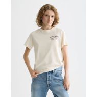 Picture of SCOTCH&SODA WOMEN'S SMALL CHEST ARTWORK REGULAR FIT T-SHIRT IN EGGNOG 4