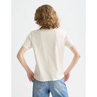 Picture of SCOTCH&SODA WOMEN'S SMALL CHEST ARTWORK REGULAR FIT T-SHIRT IN EGGNOG 5