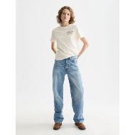 Picture of SCOTCH&SODA WOMEN'S SMALL CHEST ARTWORK REGULAR FIT T-SHIRT IN EGGNOG 7