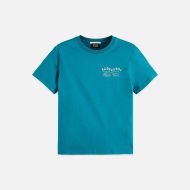 Picture of SCOTCH&SODA WOMEN'S SMALL CHEST ARTWORK REGULAR FIT T-SHIRT IN DEEP LAGOON 1