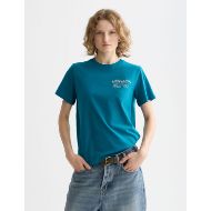 Picture of SCOTCH&SODA WOMEN'S SMALL CHEST ARTWORK REGULAR FIT T-SHIRT IN DEEP LAGOON 4