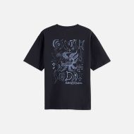 Picture of SCOTCH&SODA WOMEN'S WASHED ARTWORK LOOSE T-SHIRT IN METEORITE 2
