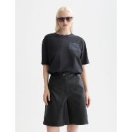 Picture of SCOTCH&SODA WOMEN'S WASHED ARTWORK LOOSE T-SHIRT IN METEORITE 4