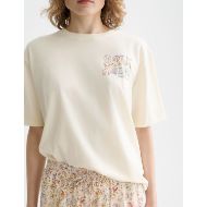 Picture of SCOTCH&SODA WOMEN'S WASHED ARTWORK LOOSE T-SHIRT IN EGGNOG 6