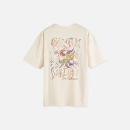 Picture of SCOTCH&SODA WOMEN'S WASHED ARTWORK LOOSE T-SHIRT IN EGGNOG 2