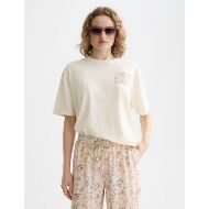 Picture of SCOTCH&SODA WOMEN'S WASHED ARTWORK LOOSE T-SHIRT IN EGGNOG 4