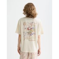 Picture of SCOTCH&SODA WOMEN'S WASHED ARTWORK LOOSE T-SHIRT IN EGGNOG 5