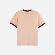 Picture of SCOTCH&SODA WOMEN'S EMBROIDERED RINGER REGULAR FIT T-SHIRT IN ROSE DUST 2