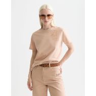 Picture of SCOTCH&SODA WOMEN'S REGULAR FIT T-SHIRT WITH FLOCK PRINT IN ROSE DUST 4