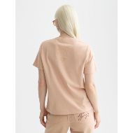 Picture of SCOTCH&SODA WOMEN'S REGULAR FIT T-SHIRT WITH FLOCK PRINT IN ROSE DUST 5