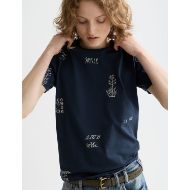 Picture of SCOTCH&SODA WOMEN'S PRINTED REGULAR FIT T-SHIRT IN CARBON 6