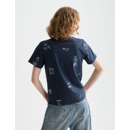 Picture of SCOTCH&SODA WOMEN'S PRINTED REGULAR FIT T-SHIRT IN CARBON 5