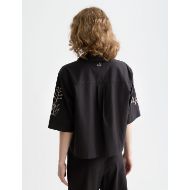 Picture of SCOTCH&SODA WOMEN'S BOXY SHORT SLEEVE SHIRT IN METEORITE 5
