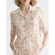 Picture of SCOTCH&SODA WOMEN'S PRINTED SHORT SLEEVE SHIRT IN COSMIC SKY EGGNOG 6