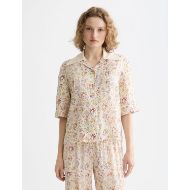 Picture of SCOTCH&SODA WOMEN'S PRINTED SHORT SLEEVE SHIRT IN COSMIC SKY EGGNOG 4