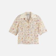 Picture of SCOTCH&SODA WOMEN'S PRINTED SHORT SLEEVE SHIRT IN COSMIC SKY EGGNOG 1