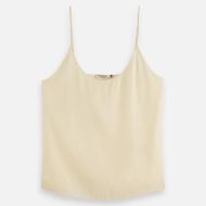 Picture of SCOTCH&SODA WOMEN'S CORE JERSEY WOVEN TANK IN OFF WHITE 1