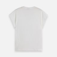 Picture of SCOTCH&SODA WOMEN'S CORE SLUB V- NECK T-SHIRT IN WHITE 2