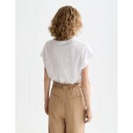 Picture of SCOTCH&SODA WOMEN'S CORE SLUB V- NECK T-SHIRT IN WHITE 5