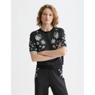 Picture of SCOTCH&SODA WOMEN'S 40 YEARS JACQUARD SHORT SLEEVE PULLOVER IN METEORITE 4
