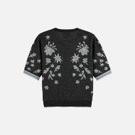 Picture of SCOTCH&SODA WOMEN'S 40 YEARS JACQUARD SHORT SLEEVE PULLOVER IN METEORITE 2