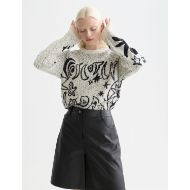 Picture of SCOTCH&SODA WOMEN'S JACQUARD MOTIF OVERSIZED PULLOVER IN EGGNOG 6