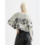 Picture of SCOTCH&SODA WOMEN'S JACQUARD MOTIF OVERSIZED PULLOVER IN EGGNOG 5