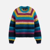 Picture of SCOTCH&SODA WOMEN'S STRIPED OVERSIZED PULLOVER IN EL COSMICO STRIPE DEEP LAGOON 1