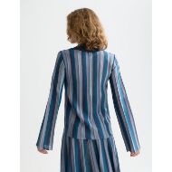 Picture of SCOTCH&SODA WOMEN'S PLEATED STRIPE COLLARED CARDIGAN IN CARBON 5