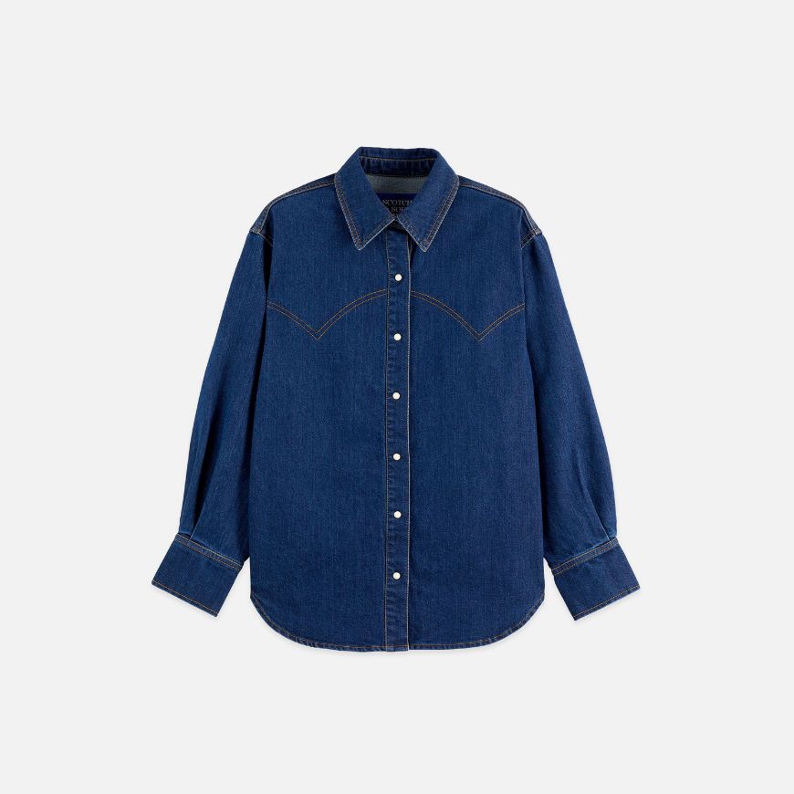 Picture of SCOTCH&SODA WOMEN'S WESTERN DENIM SHIRT IN TOP NOTCH