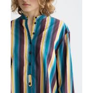 Picture of SCOTCH&SODA WOMEN'S RELAXED STRIPED SHIRT IN EL COSMICO STRIPE DEEP LAGOON 6