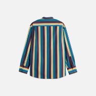 Picture of SCOTCH&SODA WOMEN'S RELAXED STRIPED SHIRT IN EL COSMICO STRIPE DEEP LAGOON 2