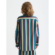 Picture of SCOTCH&SODA WOMEN'S RELAXED STRIPED SHIRT IN EL COSMICO STRIPE DEEP LAGOON 5