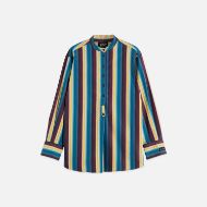 Picture of SCOTCH&SODA WOMEN'S RELAXED STRIPED SHIRT IN EL COSMICO STRIPE DEEP LAGOON 1